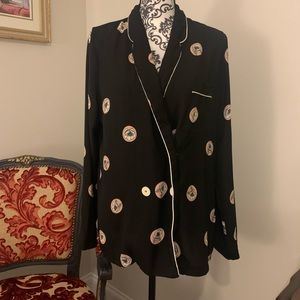 Pajama top style blouse